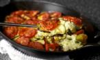 طريقة عمل صينية أرز بالكوسة والبندورة